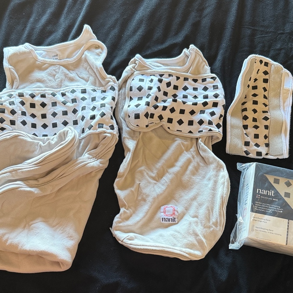 Nanit Baby Sleep Sack Set in Cream and Black